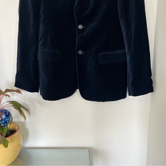 Ezra Fitch Navy Blue Velvet Blazer - Picture 3 of 9